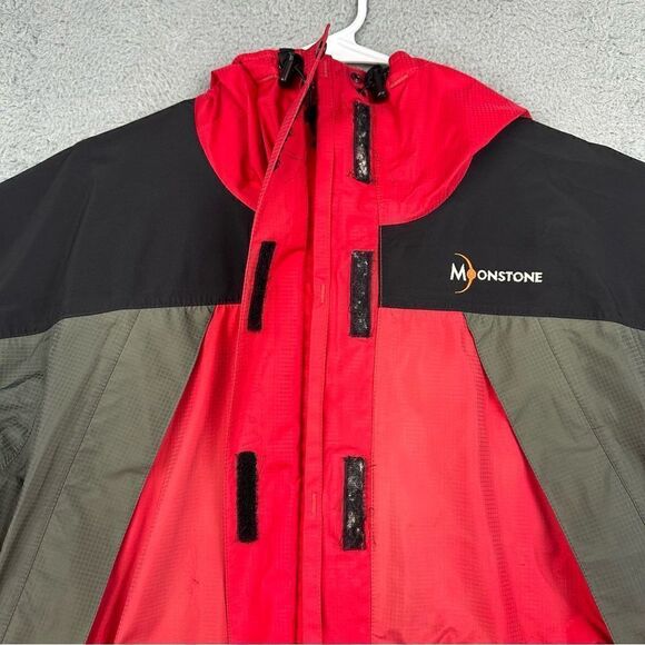 Vintage Moonstone Jacket‎ Womens Medium Red Pit Vents Hiking Camp Branded Fabric - Picture 4 of 16
